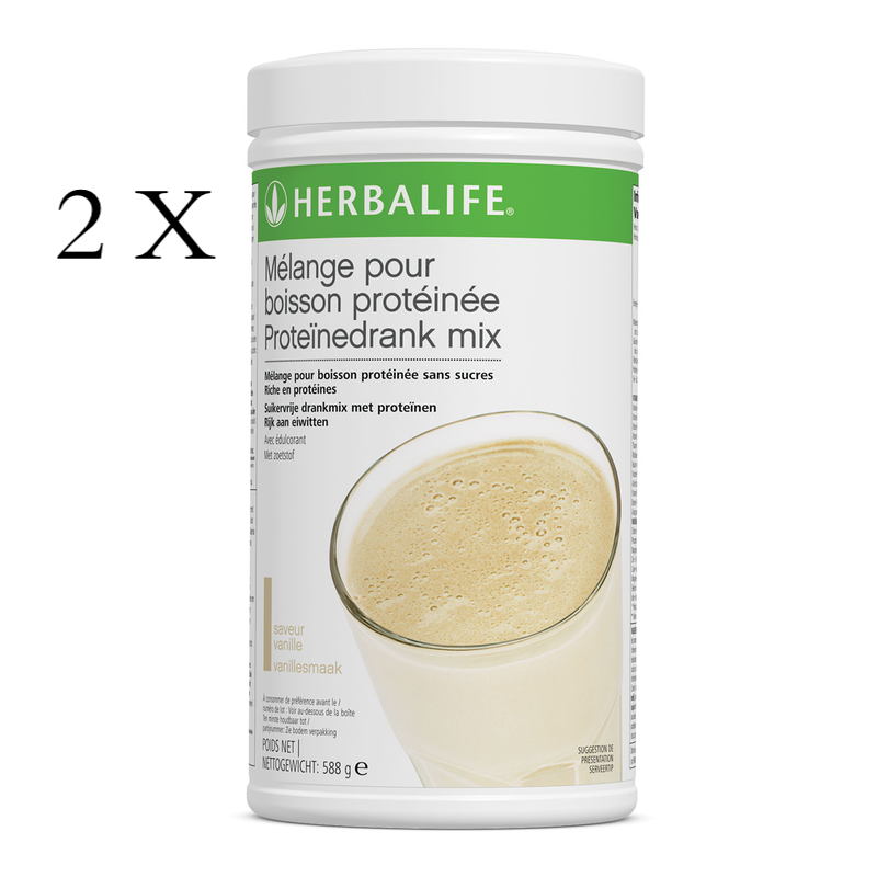 Mélange pour boisson protéinée Vanille 588 g- Boisson Nutritionnelle Lot de 2